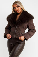 winter jacket with faux fur collar styledup uk