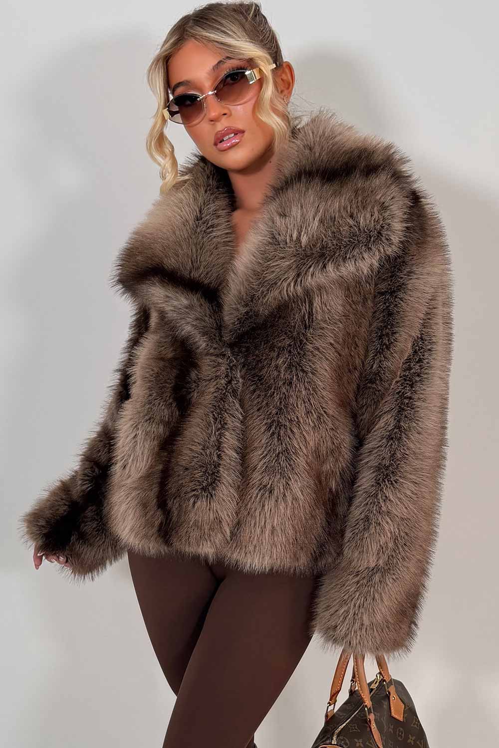 faux fur coat with collar styledup uk
