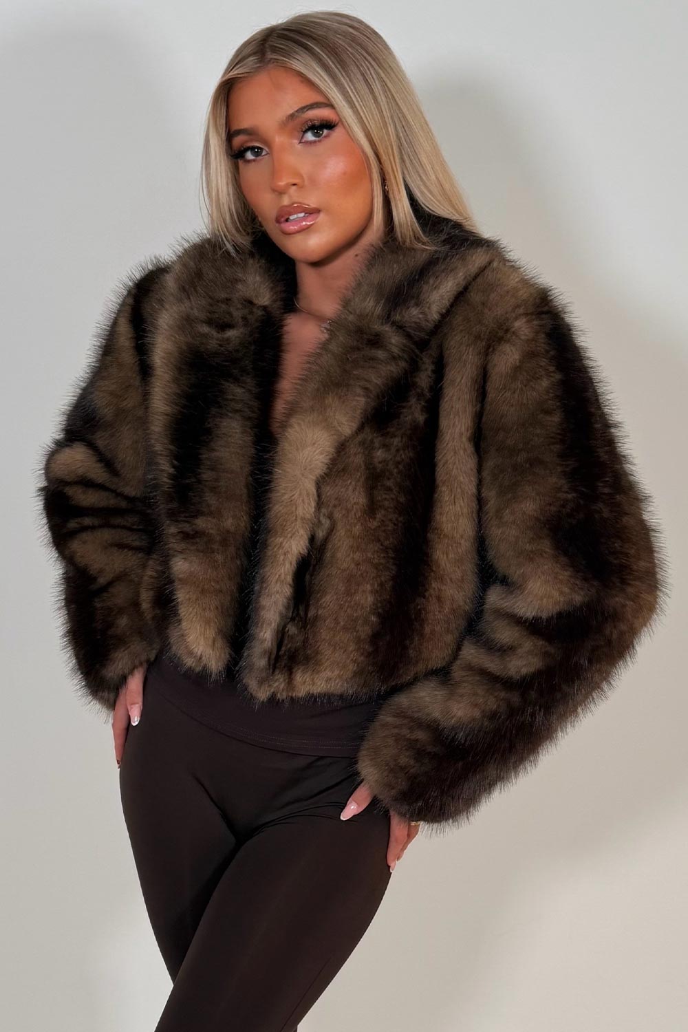 womens faux fur winter jacket styledup uk
