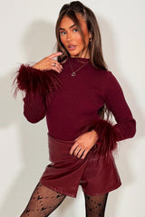 womens faux fur cuff jumper christmas party outfit