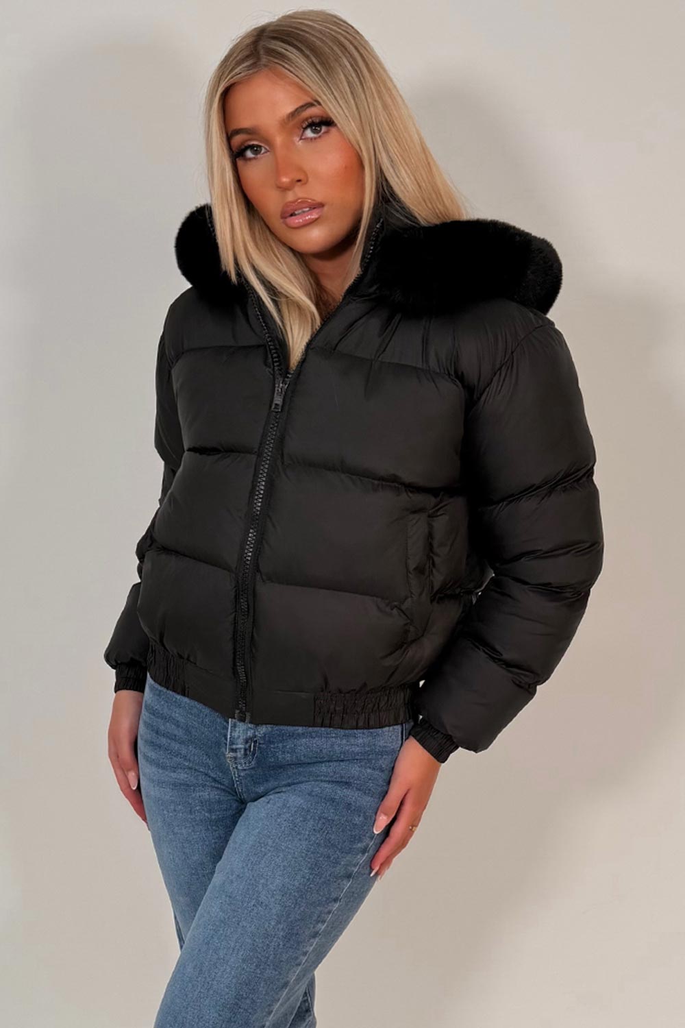 crop padded puffer winter jacket styledup uk