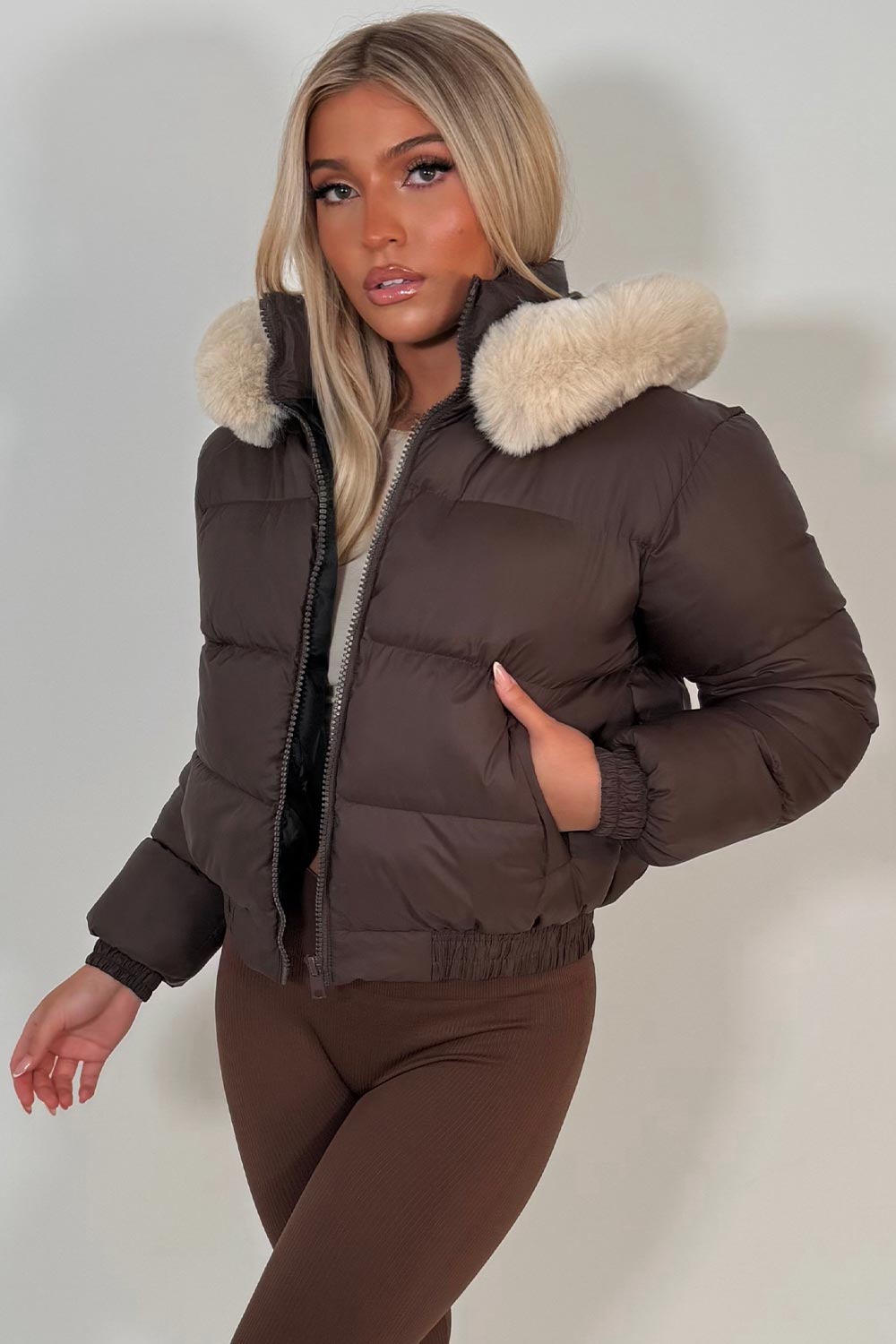 crop padded puffer winter jacket styledup uk