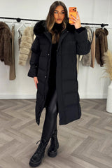 womens long puffer down coat with fur hood for winter styledup 