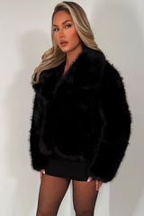 faux fur jacket for womens with collar styledup