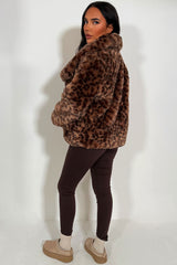 animal print faux fur jacket zara uk