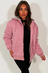 fur lined zip up hoodie for womens really warm and cosy 