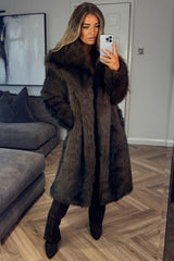 zara womens winter fur coat with collar brown colour way styledup