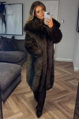 styledup long brown fur coat for womens