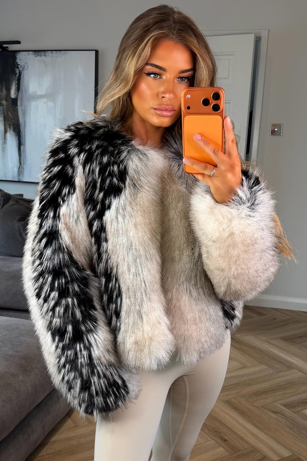 womens plush fur coat uk sale