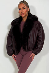 zara womens bomber jacket with fur collar styledup 