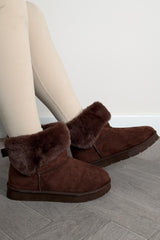 womens brown ugg platform boots faux fur trim and lining
