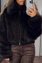 faux fur brown jacket styledup uk