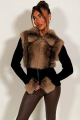 faux fur cardigan knitted christmas market outfit styledup