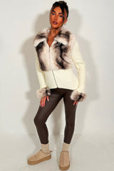fur cardigan womens christmas market outfit styledup