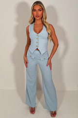 gold button waist coat and trousers two piece co ord set styledup uk