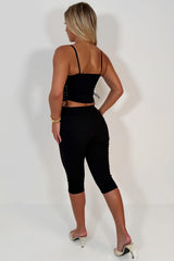 black capri pants corset crop top co ord set night out christmas party outfit styledup uk