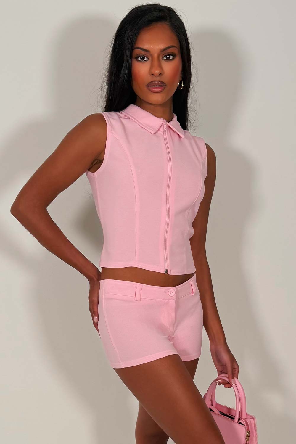 festival micro shorts and top two pieec co ord summer festival going out outfit styledup whitefox uk