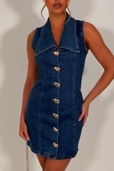 sleeveless denim mini dress styledup