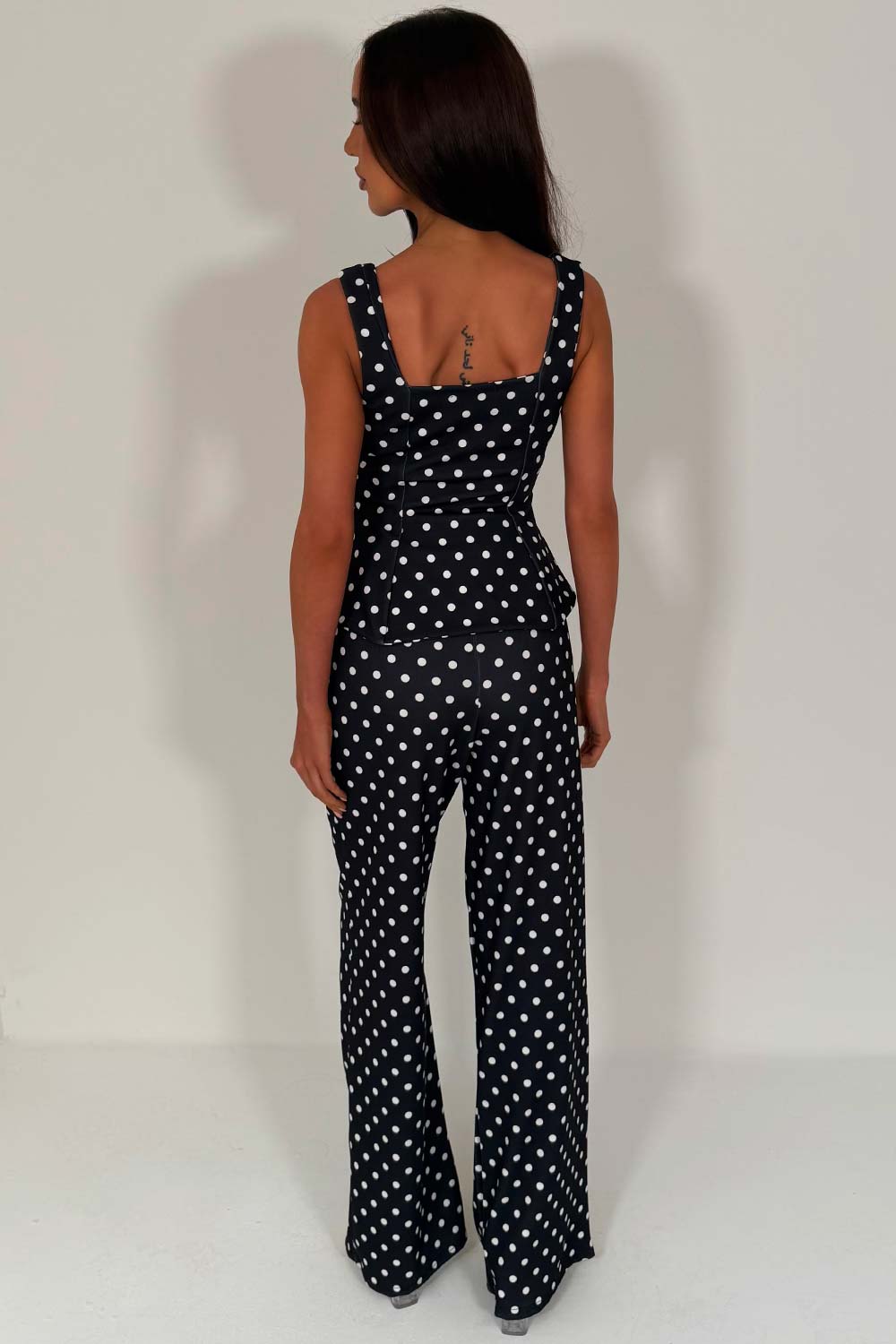 zara womens gold button top and trousers two piece polka dot co ord set going out occasion outfit for womens styledup uk