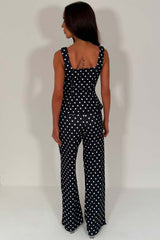 zara womens gold button top and trousers two piece polka dot co ord set going out occasion outfit for womens styledup uk