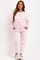 frill shoulder gold button top and trousers tracksuit set airport outfit