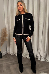 womens long sleeve gold button knitted jumper styledup