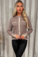 womens long sleeve gold button knitted jumper styledup