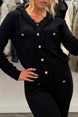 womens knitted jumper top and trousers two piece set going out occasion outfit styledup uk