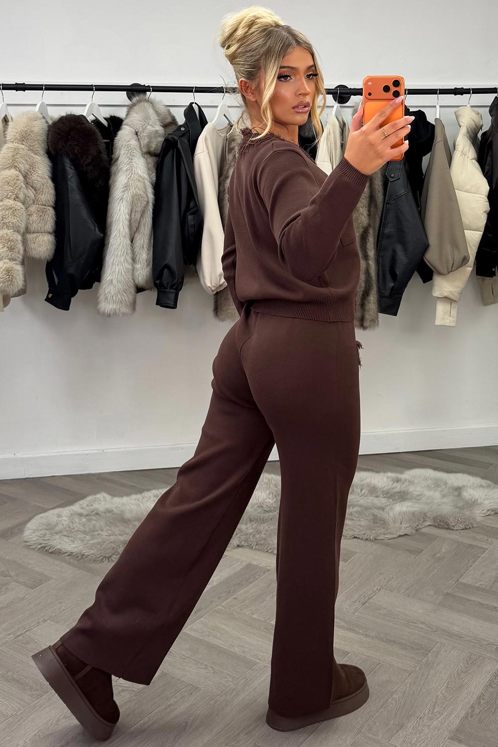 womens knitted jumper top and trousers two piece set occasion outfit styledup uk