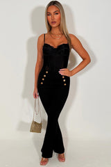 flared trouser with gold buttons styledup 