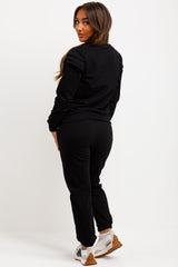 frill ruffle frill shoulder top and trousers lounge set with gold buttons styledup