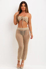 crochet bandeau top and trousers set