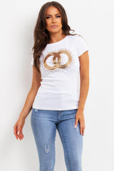 womens sequin t shirt gold rings