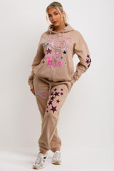 womens tracksuit oversized zip through hoodie and joggers set