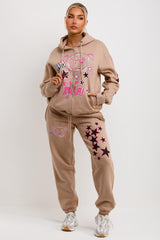 womens tracksuit teddy bear hoodie and joggers set