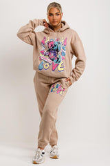 womens tracksuit hoodie and joggers co ord set