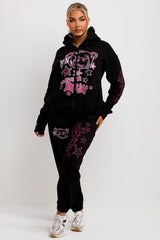 womens tracksuit zip hoodie and joggers set