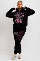 womens tracksuit with zip through hoodie and joggers two piece set