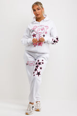 womens oversized zip hoodie and joggers tracksuit set