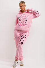 womens tracksuit oversized zip hoodie and joggers set