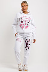 womens tracksuit zip through hoodie and joggers set