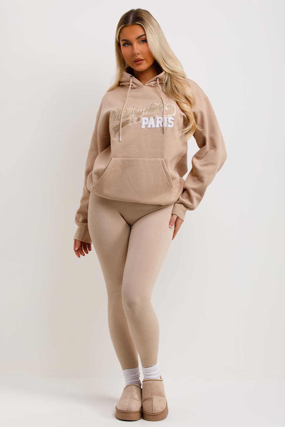 montmartre paris embroidery hoodie womens