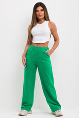 womens wide leg quilted trousers