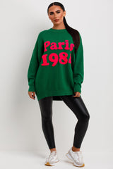 womens knitted jumper with paris 1984 towelling sale uk