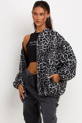 womens zara leopard print oversized jacket