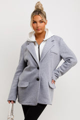 womens zara blazer with hood