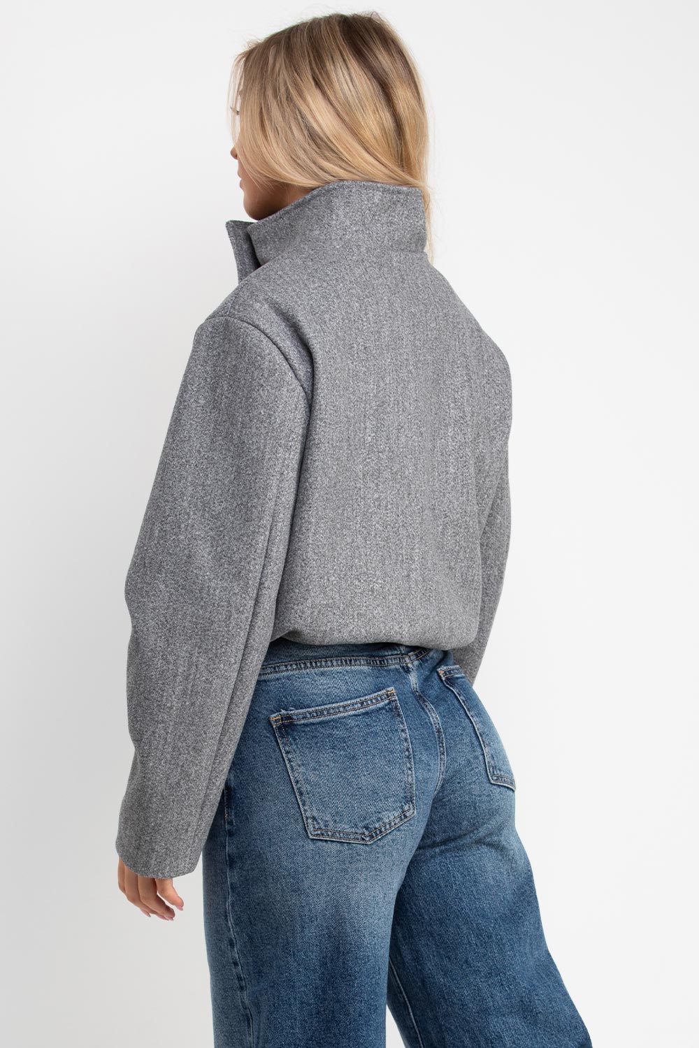 drawstring hem soft bomber jacket grey styledup uk