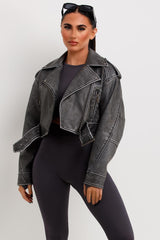 zara womens faux leather jacket with lapel collars