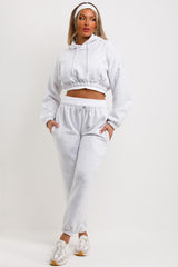 womens tracksuit crop hoodie and joggers co ord