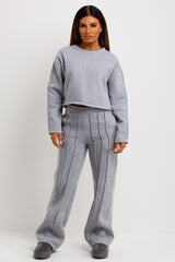 grey seam joggers and sweatshirt tracksuit co ord